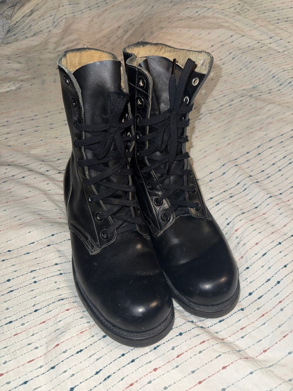 Vintage NEW 1963 B.F. Goodrich Black Leather Boots Men’s Size 9R Combat Military
